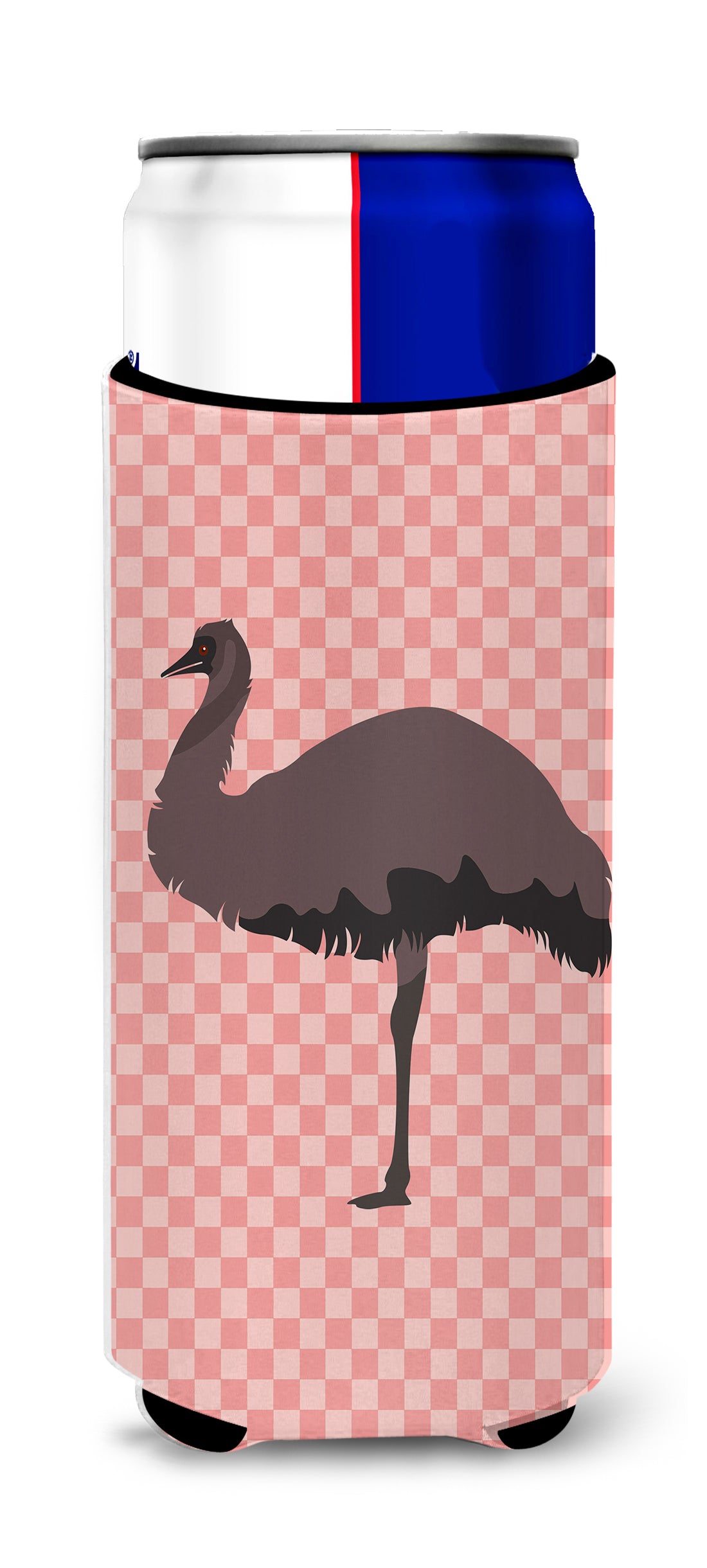 Emu Pink Check  Ultra Hugger for slim cans