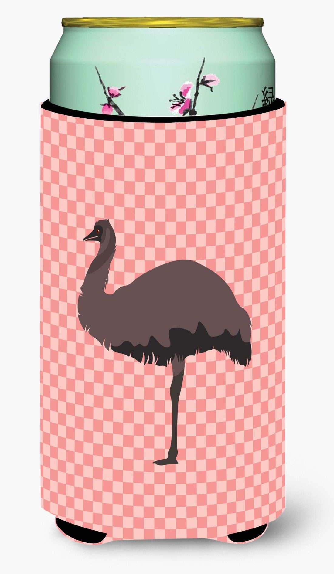 Emu Pink Check Tall Boy Beverage Insulator Hugger BB7922TBC by Caroline's Treasures