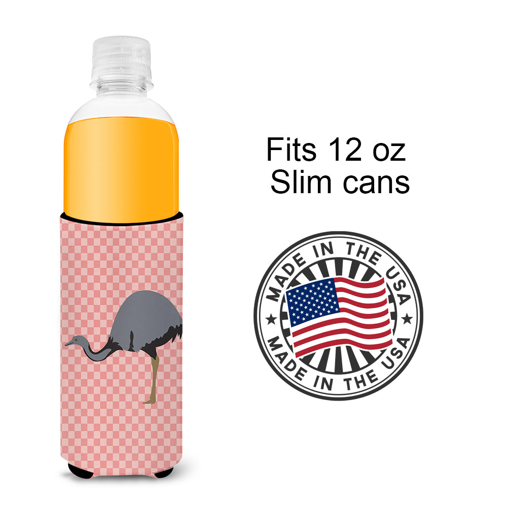 Rhea Pink Check  Ultra Hugger for slim cans