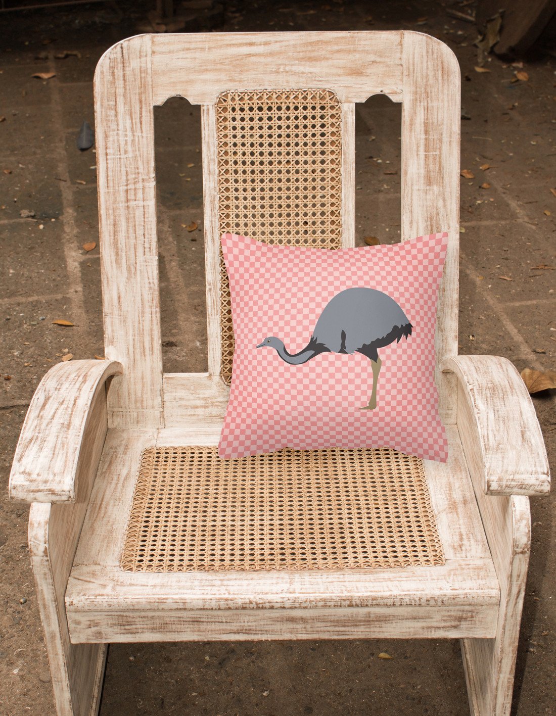 Rhea  Pink Check Fabric Decorative Pillow BB7923PW1818 by Caroline's Treasures