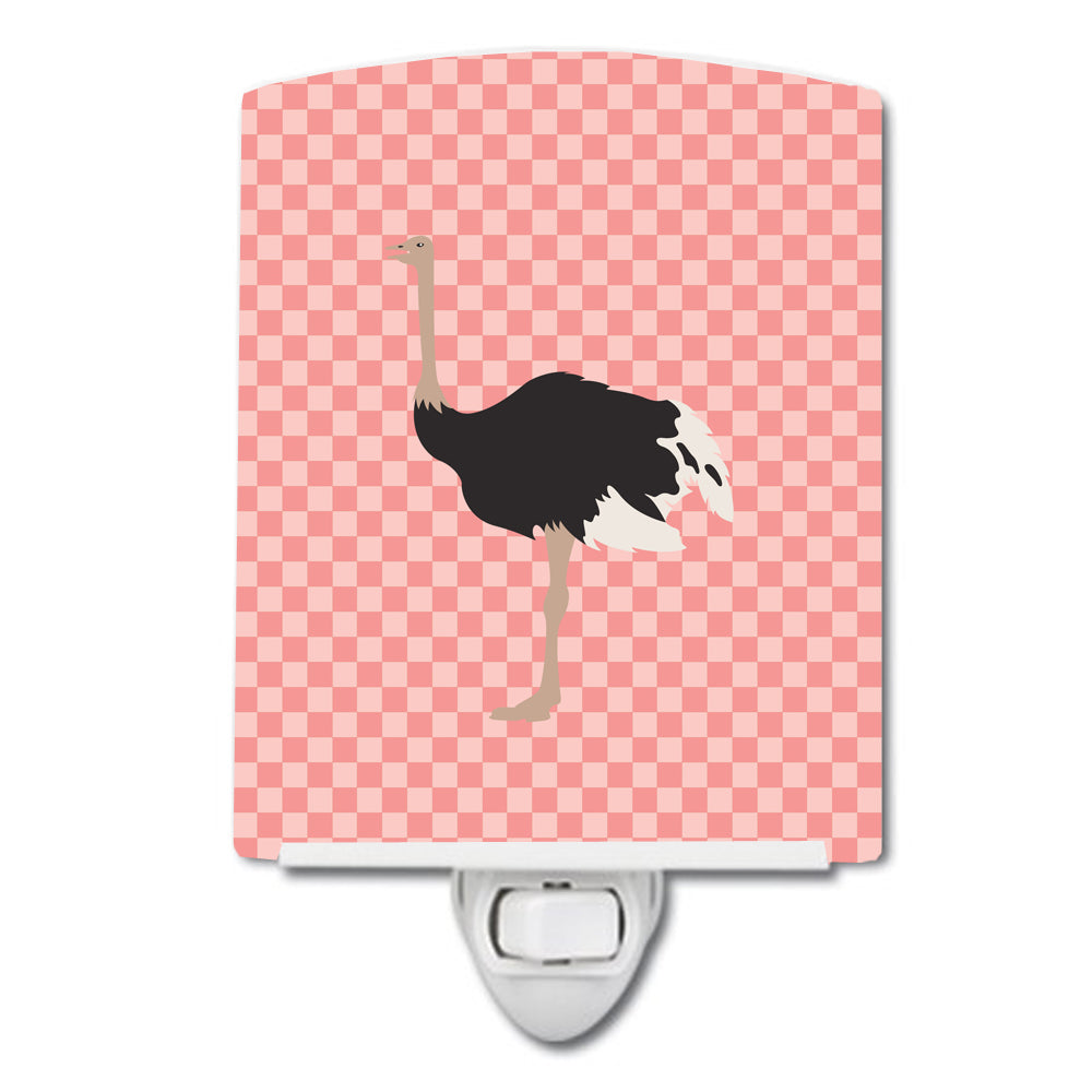 Common Ostrich Pink Check Ceramic Night Light BB7924CNL - the-store.com