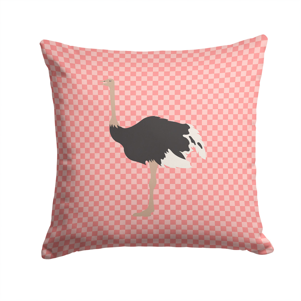 Common Ostrich Pink Check Fabric Decorative Pillow - the-store.com