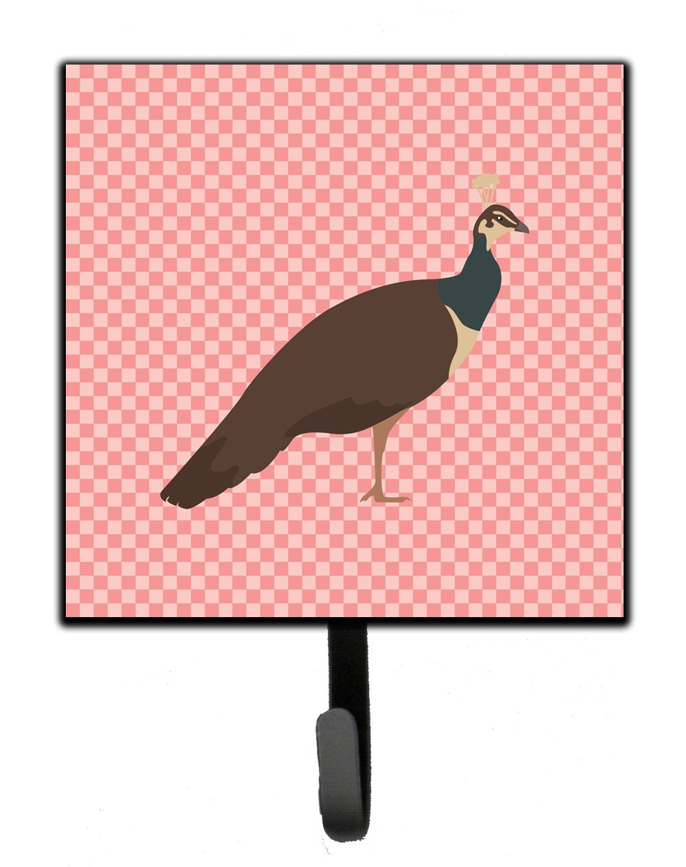 Indian Peahen Peafowl Pink Check Leash or Key Holder by Caroline&#39;s Treasures