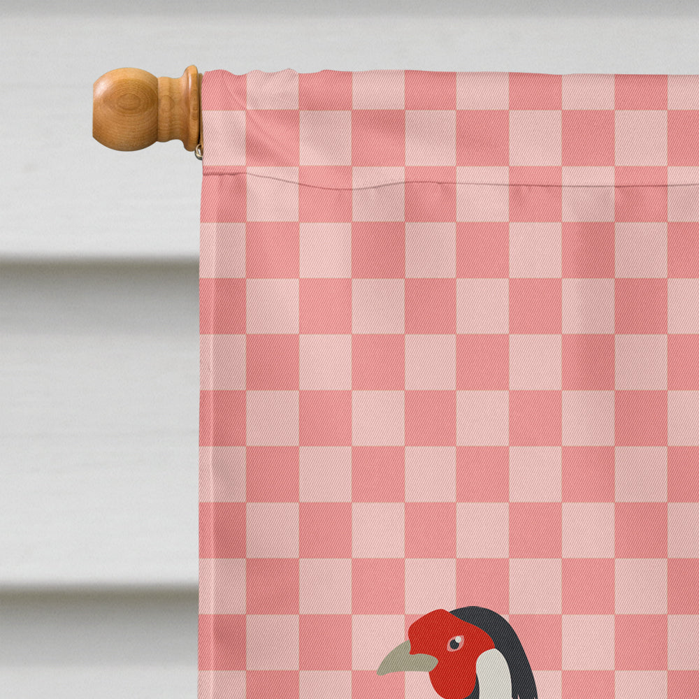 Silver Pheasant Pink Check Flag Canvas House Size BB7929CHF