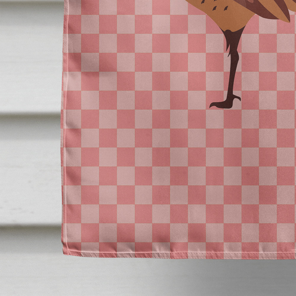 Ring-necked Common Pheasant Pink Check Flag Canvas House Size BB7930CHF
