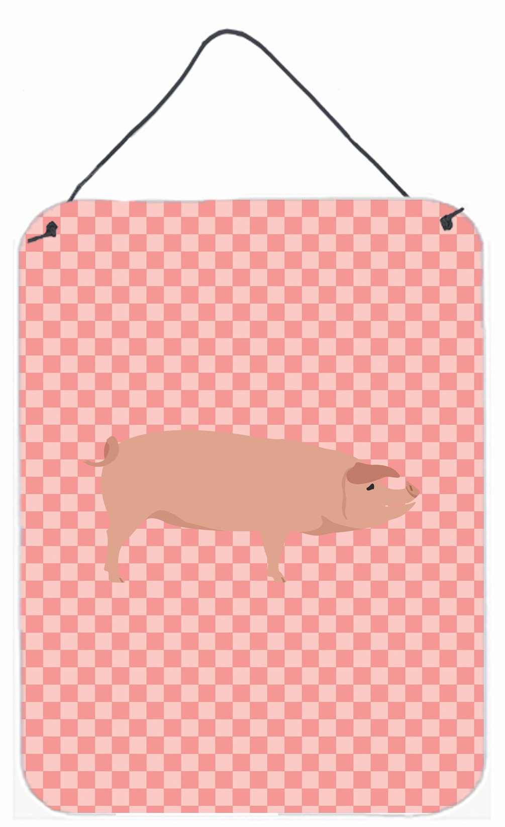 American Landrace Pig Pink Check Wall or Door Hanging Prints BB7932DS1216 by Caroline&#39;s Treasures