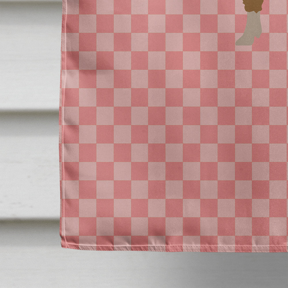 Hungarian Mangalica Pig Pink Check Flag Canvas House Size BB7934CHF