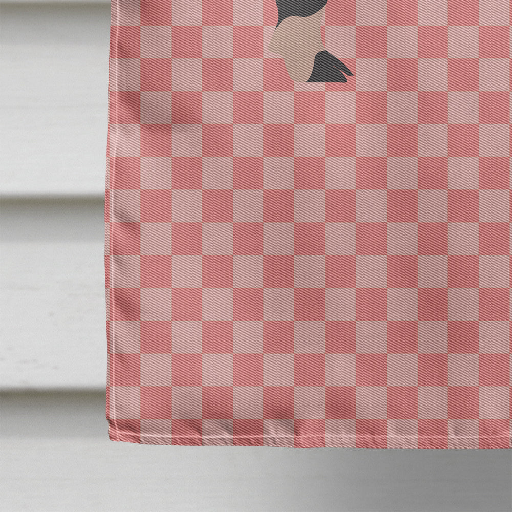 Mini Miniature Pig Pink Check Flag Canvas House Size BB7935CHF