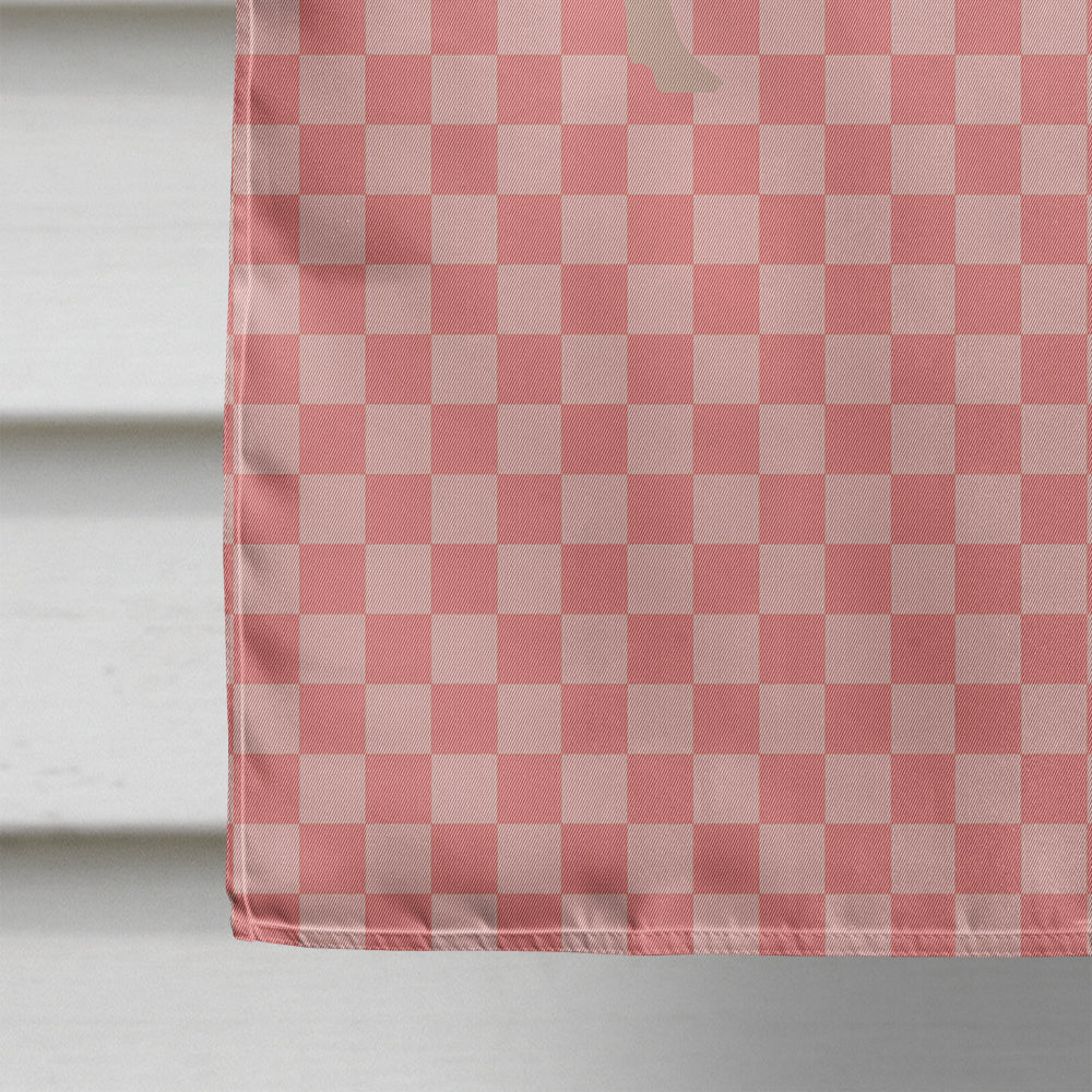 English Large White Pig Pink Check Flag Canvas House Size BB7938CHF