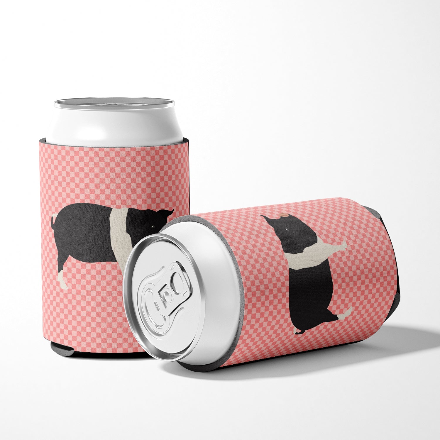 Hampshire Pig Pink Check Can or Bottle Hugger BB7939CC