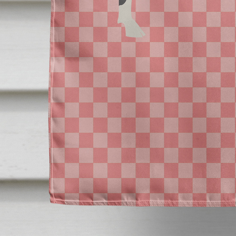 Hampshire Pig Pink Check Flag Canvas House Size BB7939CHF