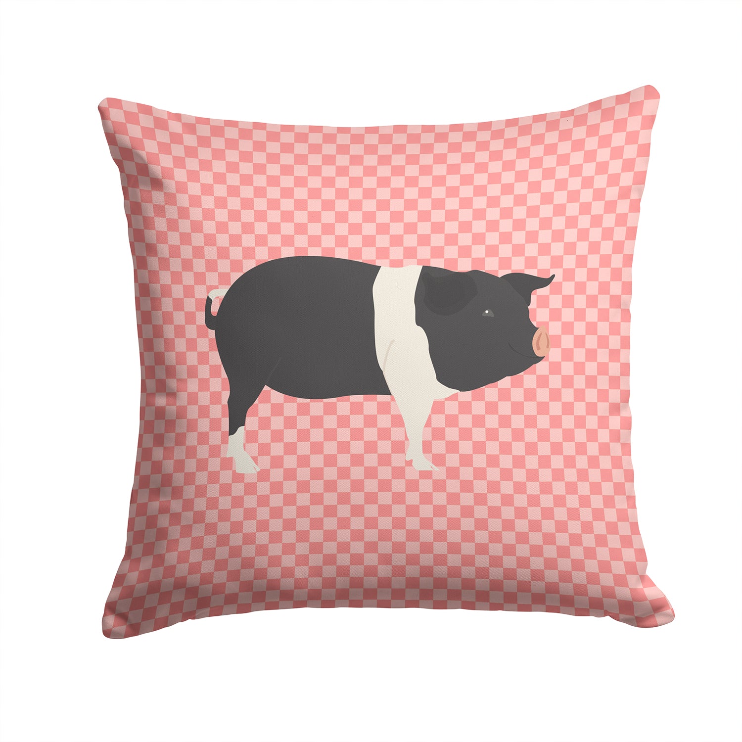 Hampshire Pig Pink Check Fabric Decorative Pillow BB7939PW1414 - the-store.com