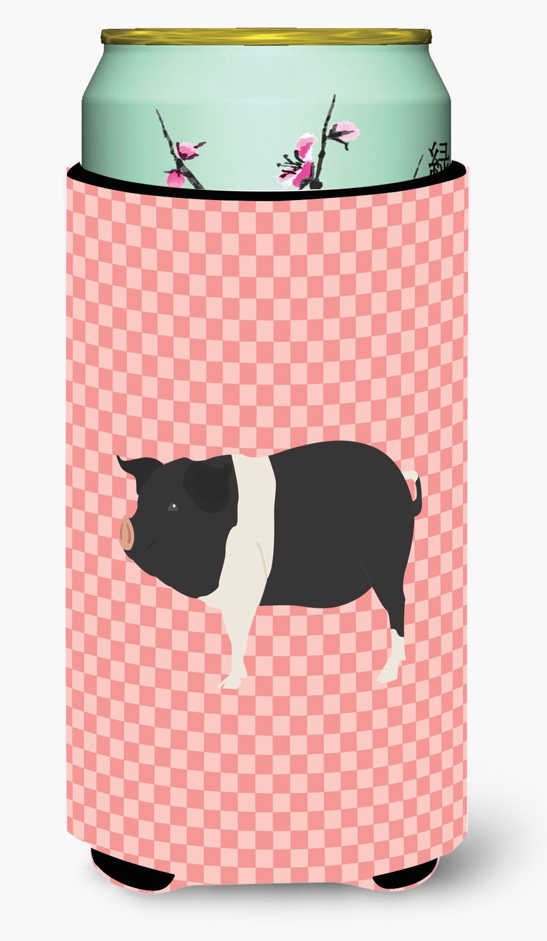 Hampshire Pig Pink Check Tall Boy Beverage Insulator Hugger BB7939TBC by Caroline&#39;s Treasures