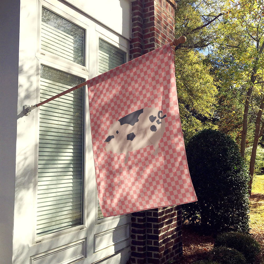 Gloucester Old Spot Pig Pink Check Flag Canvas House Size BB7940CHF  the-store.com.
