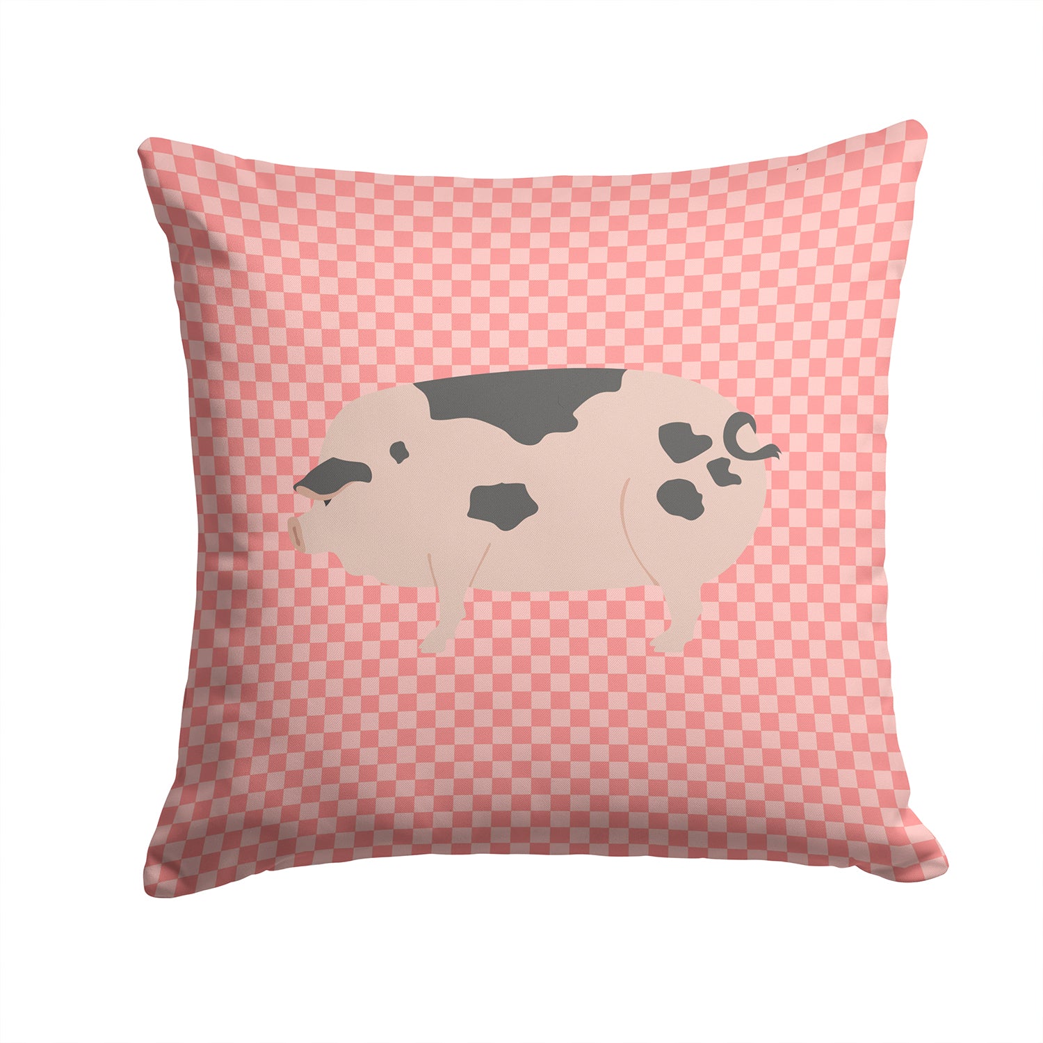 Gloucester Old Spot Pig Pink Check Fabric Decorative Pillow BB7940PW1414 - the-store.com