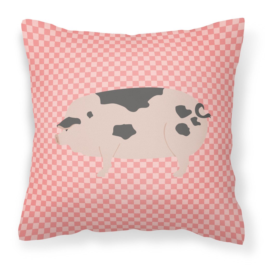 Gloucester Old Spot Pig Pink Check Fabric Decorative Pillow BB7940PW1818 by Caroline's Treasures