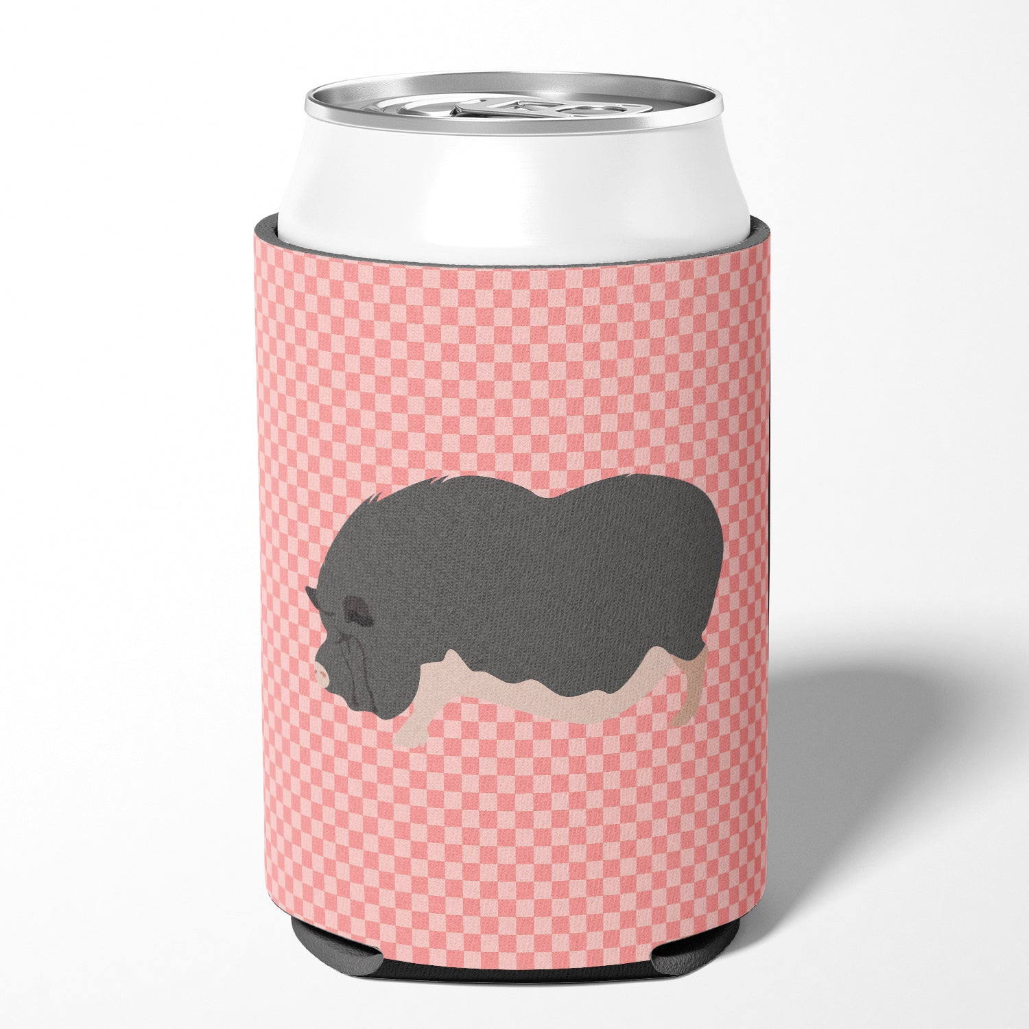 Vietnamese Pot-Bellied Pig Pink Check Can or Bottle Hugger BB7941CC  the-store.com.