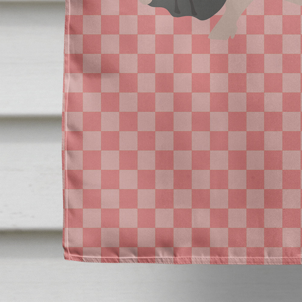 Vietnamese Pot-Bellied Pig Pink Check Flag Canvas House Size BB7941CHF  the-store.com.
