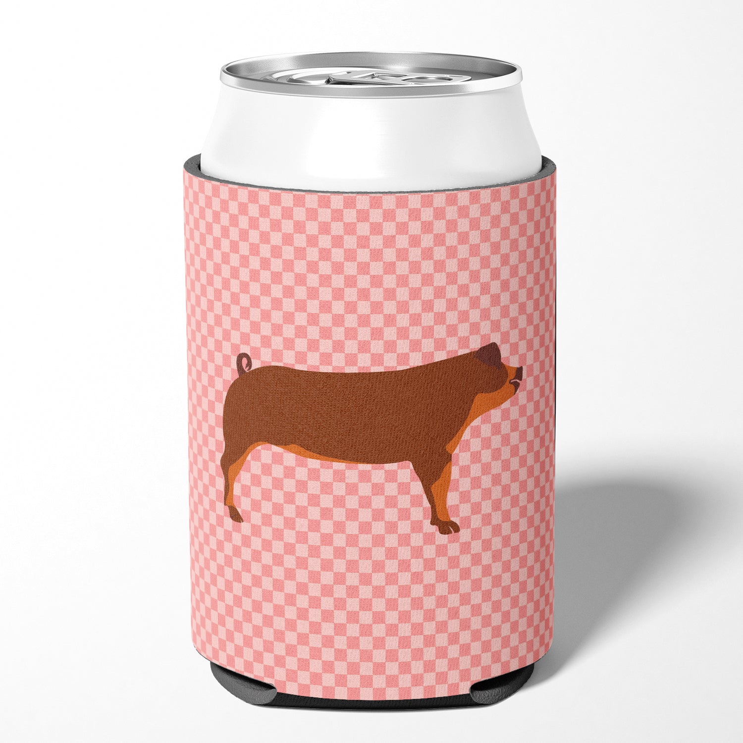 Duroc Pig Pink Check Can or Bottle Hugger BB7942CC  the-store.com.