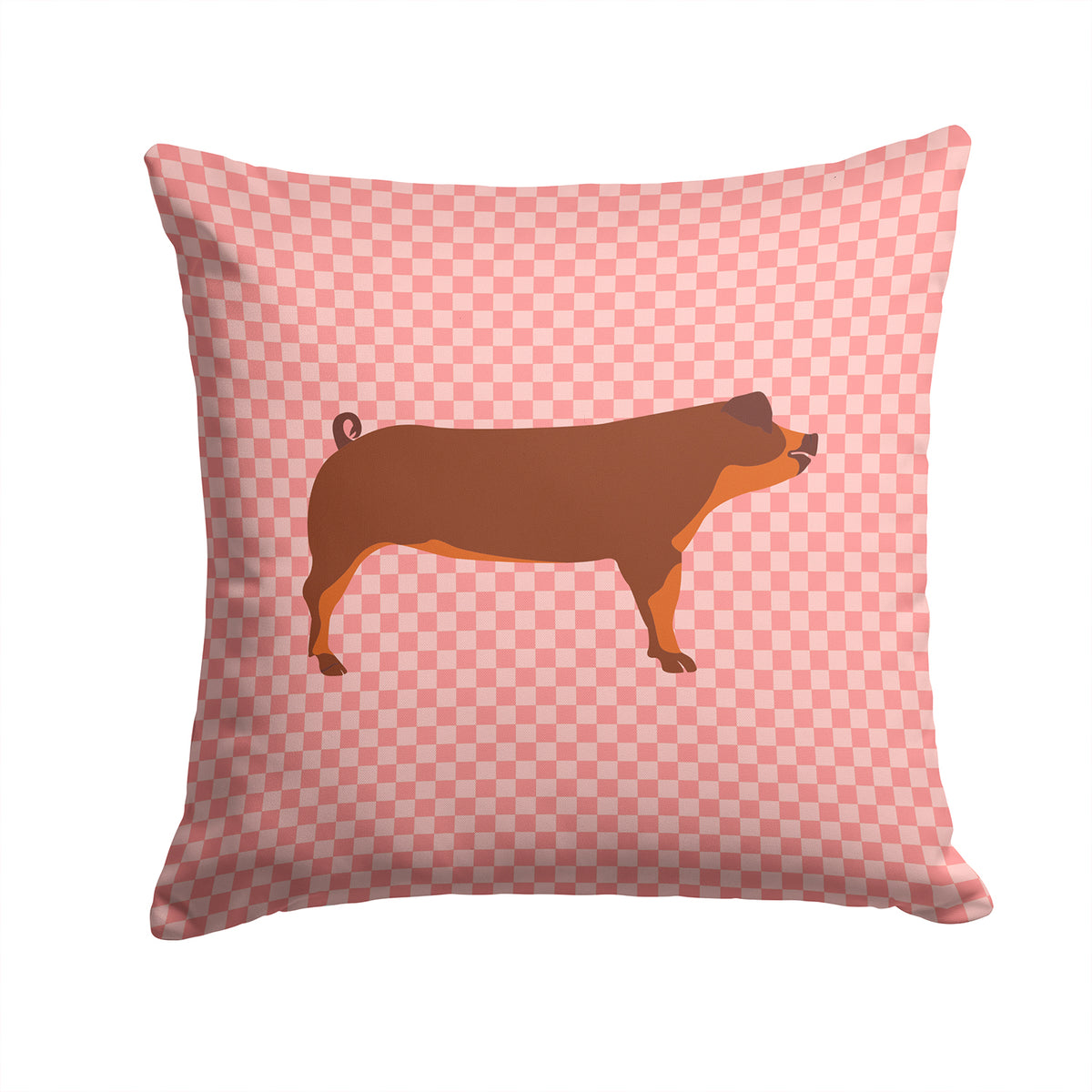 Duroc Pig Pink Check Fabric Decorative Pillow BB7942PW1414 - the-store.com