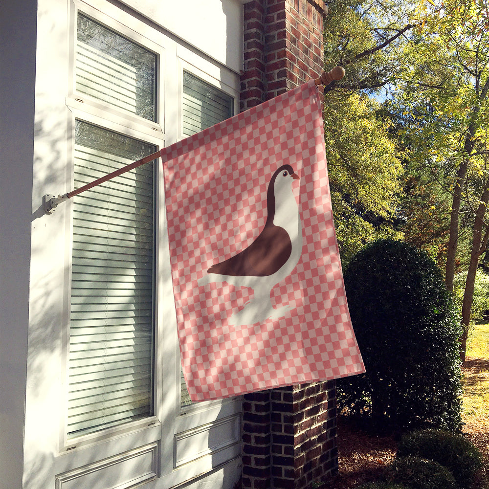Large Pigeon Pink Check Flag Canvas House Size BB7943CHF  the-store.com.