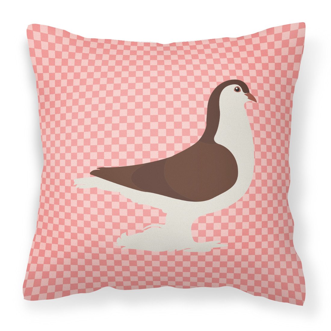 Large Pigeon Pink Check Fabric Decorative Pillow BB7943PW1818 by Caroline&#39;s Treasures