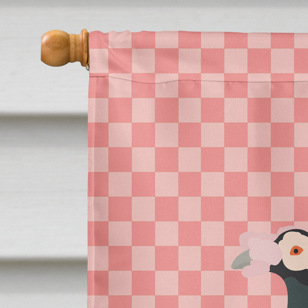 English Carrier Pigeon Pink Check Flag Canvas House Size BB7945CHF