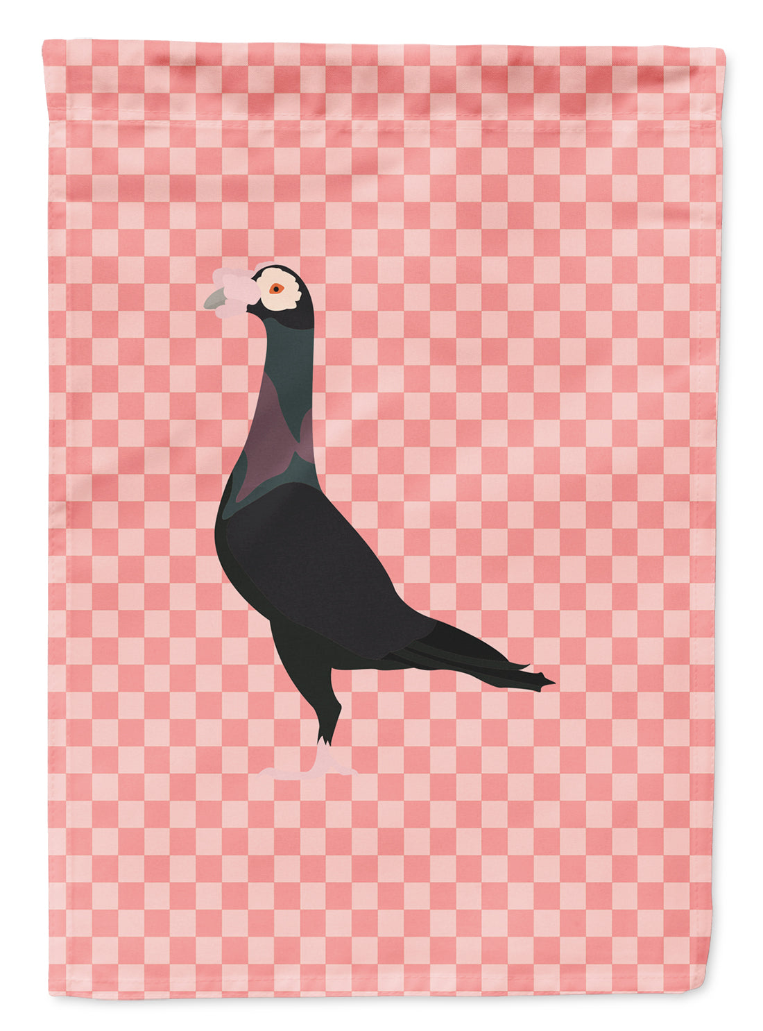 English Carrier Pigeon Pink Check Flag Garden Size  the-store.com.