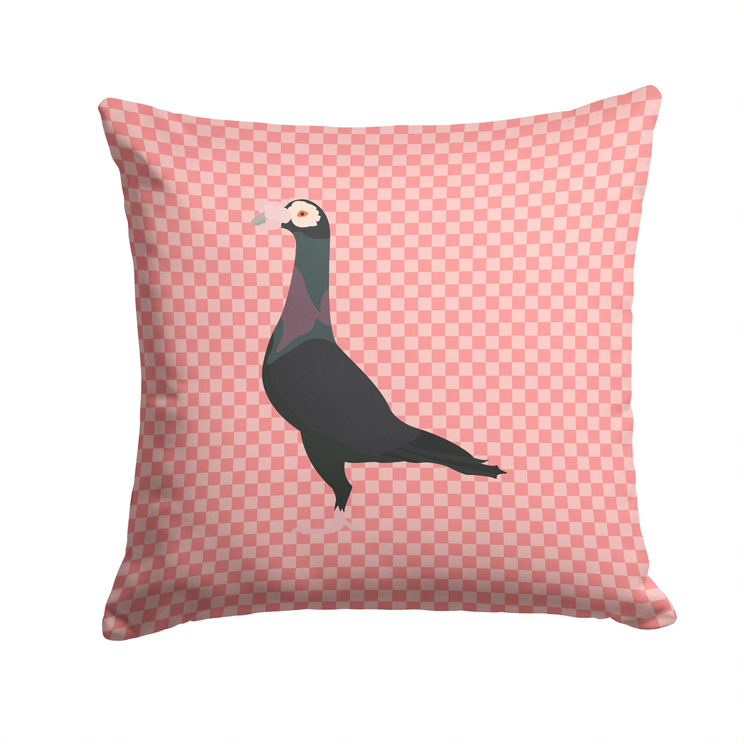 English Carrier Pigeon Pink Check Fabric Decorative Pillow BB7945PW1414 - the-store.com