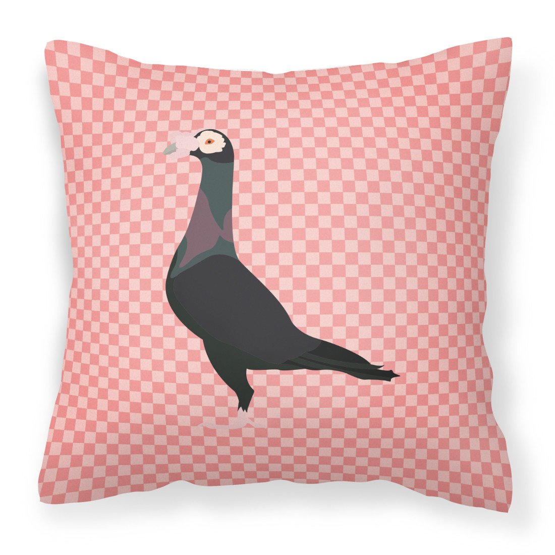 English Carrier Pigeon Pink Check Fabric Decorative Pillow BB7945PW1818 by Caroline's Treasures