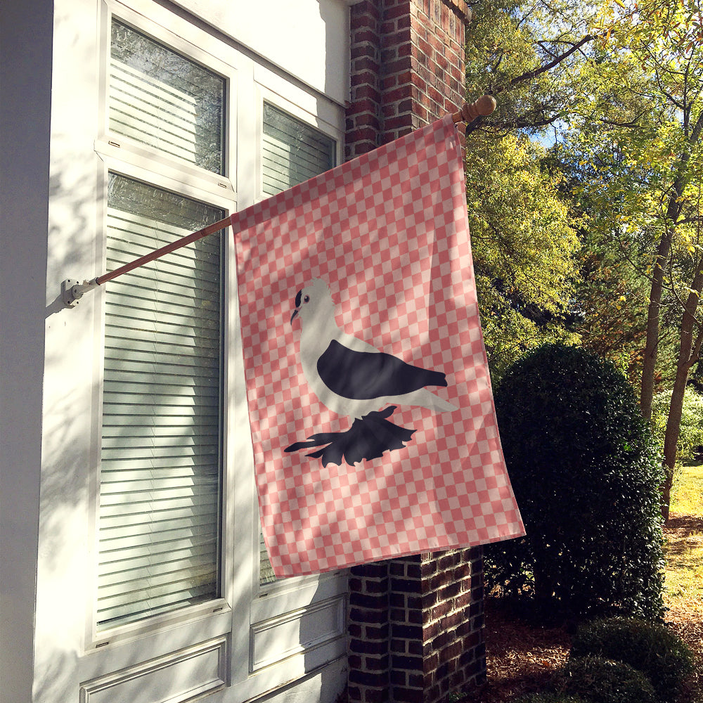 Saxon Fairy Swallow Pigeon Pink Check Flag Canvas House Size BB7946CHF
