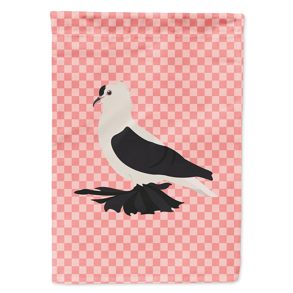 Saxon Fairy Swallow Pigeon Pink Check Flag Canvas House Size BB7946CHF