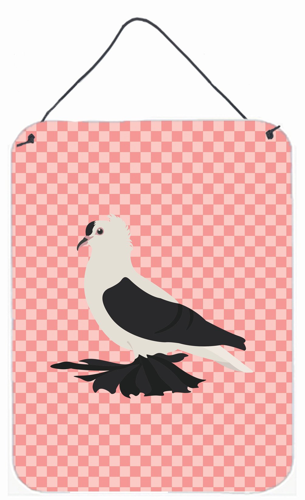 Saxon Fairy Swallow Pigeon Pink Check Wall or Door Hanging Prints BB7946DS1216 by Caroline&#39;s Treasures