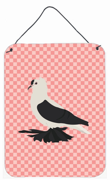 Saxon Fairy Swallow Pigeon Pink Check Wall or Door Hanging Prints BB7946DS1216 by Caroline's Treasures