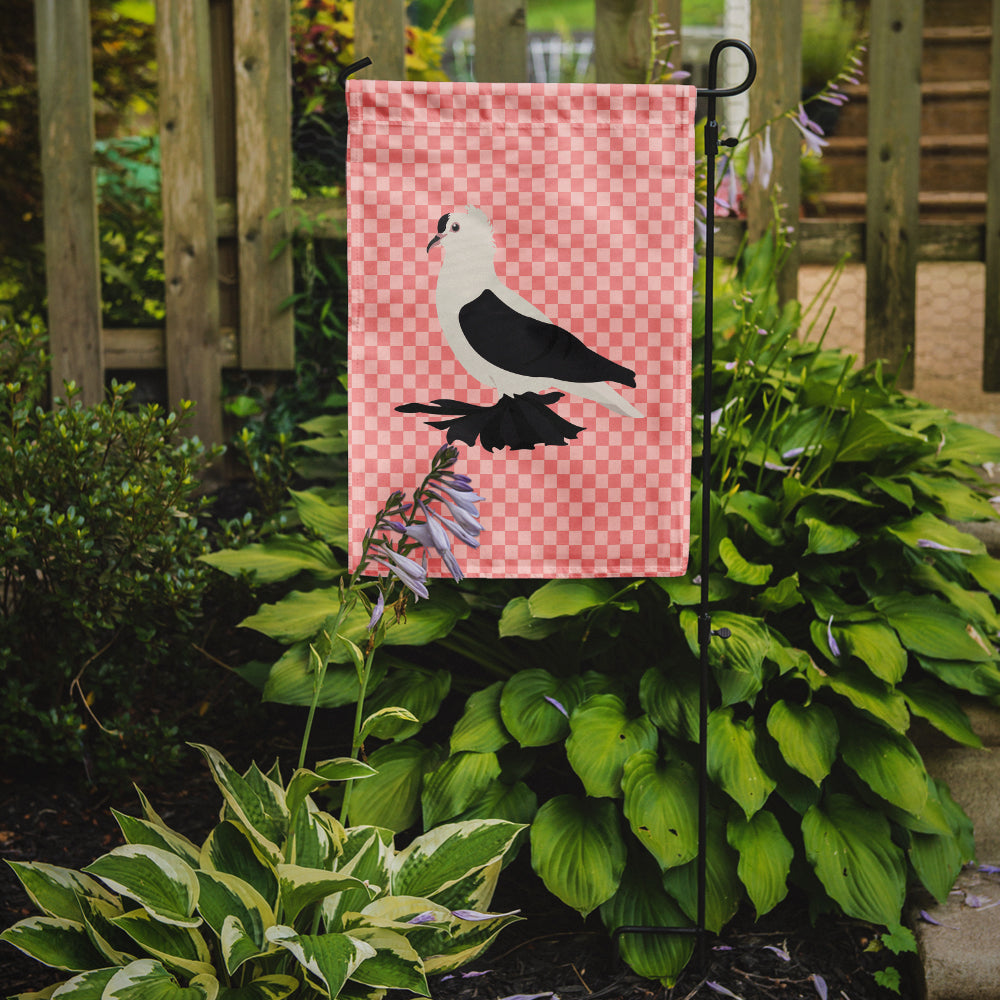 Saxon Fairy Swallow Pigeon Pink Check Flag Garden Size  the-store.com.