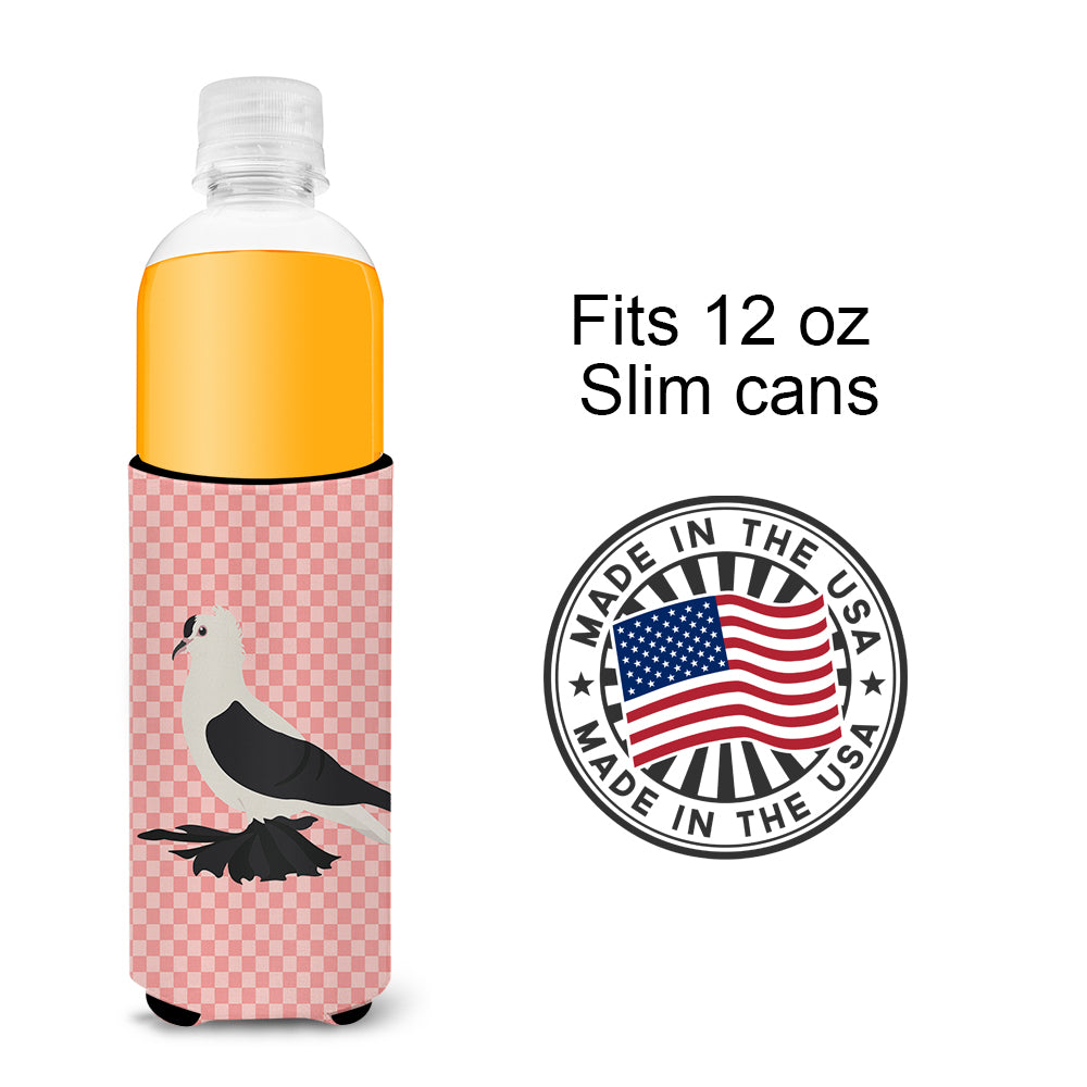 Saxon Fairy Swallow Pigeon Pink Check  Ultra Hugger for slim cans  the-store.com.