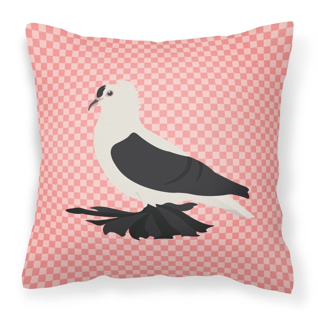 Saxon Fairy Swallow Pigeon Pink Check Fabric Decorative Pillow BB7946PW1818 by Caroline&#39;s Treasures