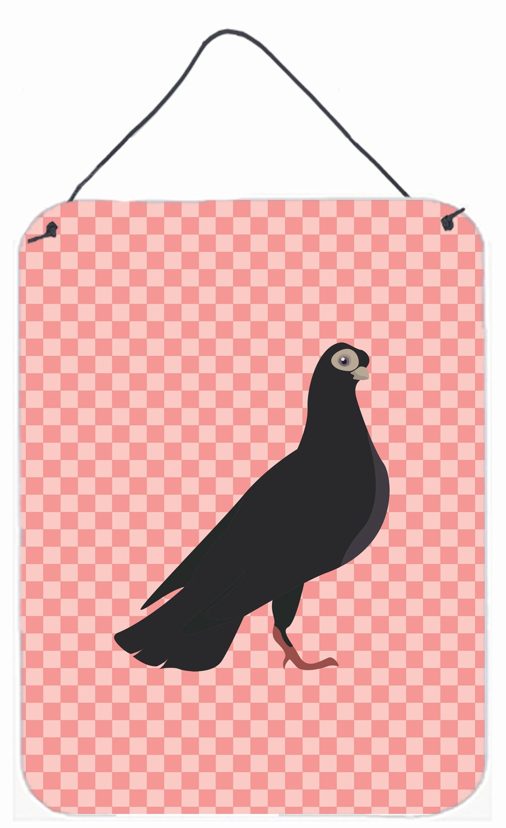 Budapest Highflyer Pigeon Pink Check Wall or Door Hanging Prints BB7947DS1216 by Caroline&#39;s Treasures