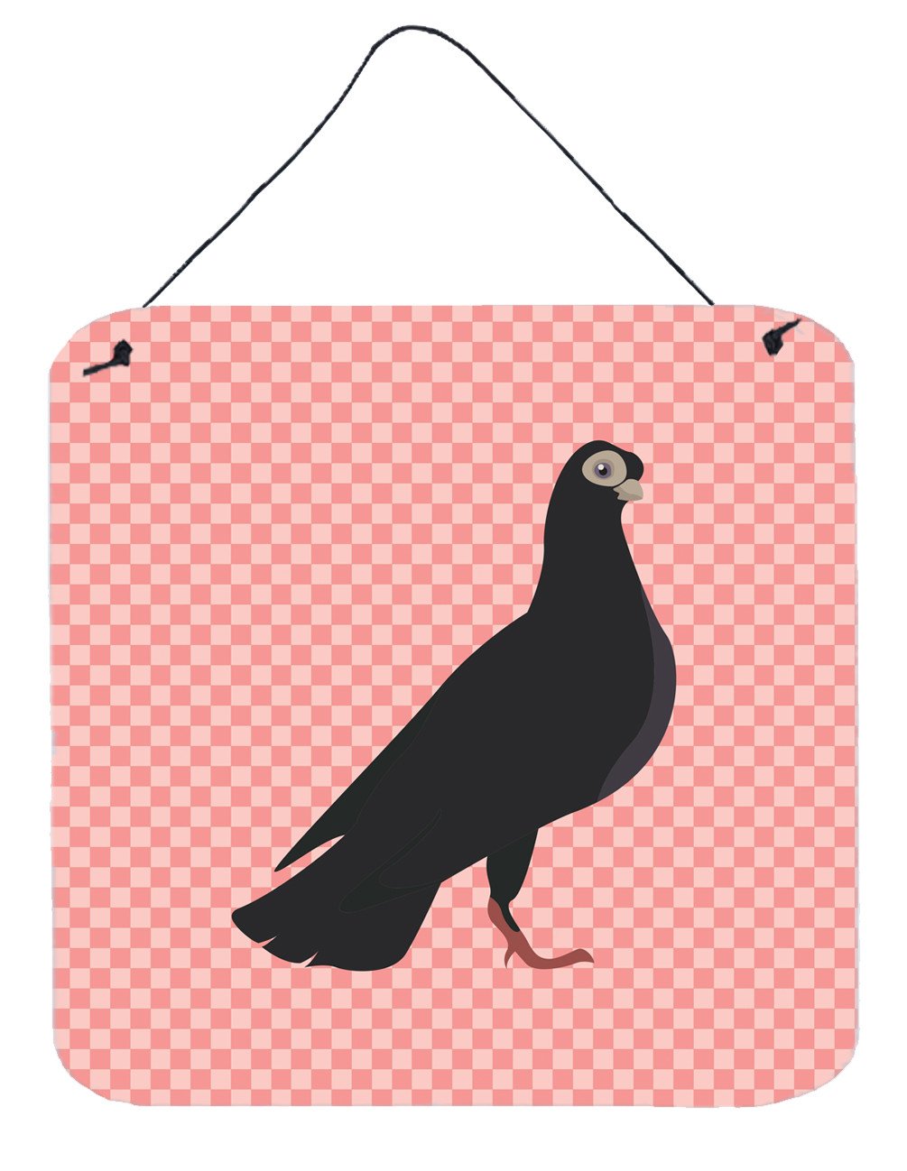 Budapest Highflyer Pigeon Pink Check Wall or Door Hanging Prints BB7947DS66 by Caroline&#39;s Treasures