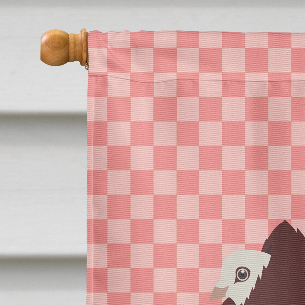 Capuchin Red Pigeon Pink Check Flag Canvas House Size BB7948CHF