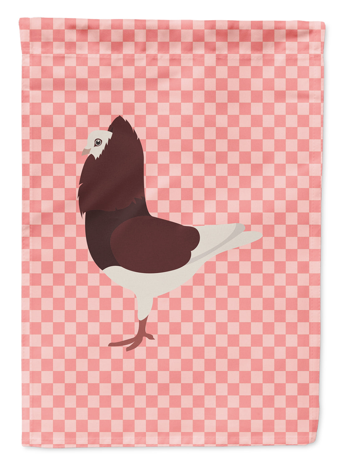 Capuchin Red Pigeon Pink Check Flag Garden Size  the-store.com.