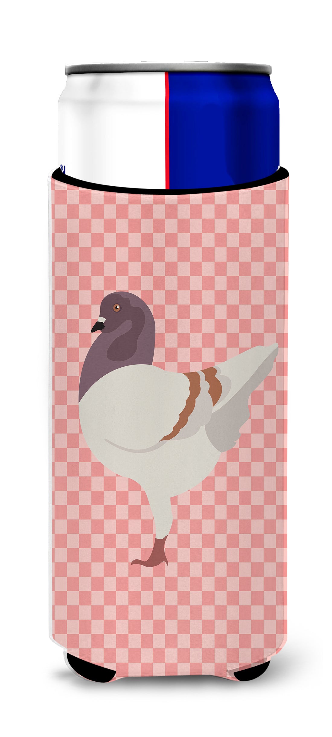 German Modena Pigeon Pink Check  Ultra Hugger for slim cans