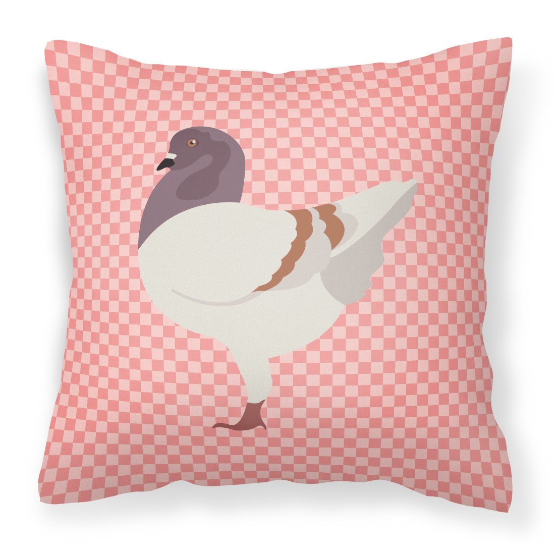 German Modena Pigeon Pink Check Fabric Decorative Pillow BB7949PW1818 by Caroline&#39;s Treasures