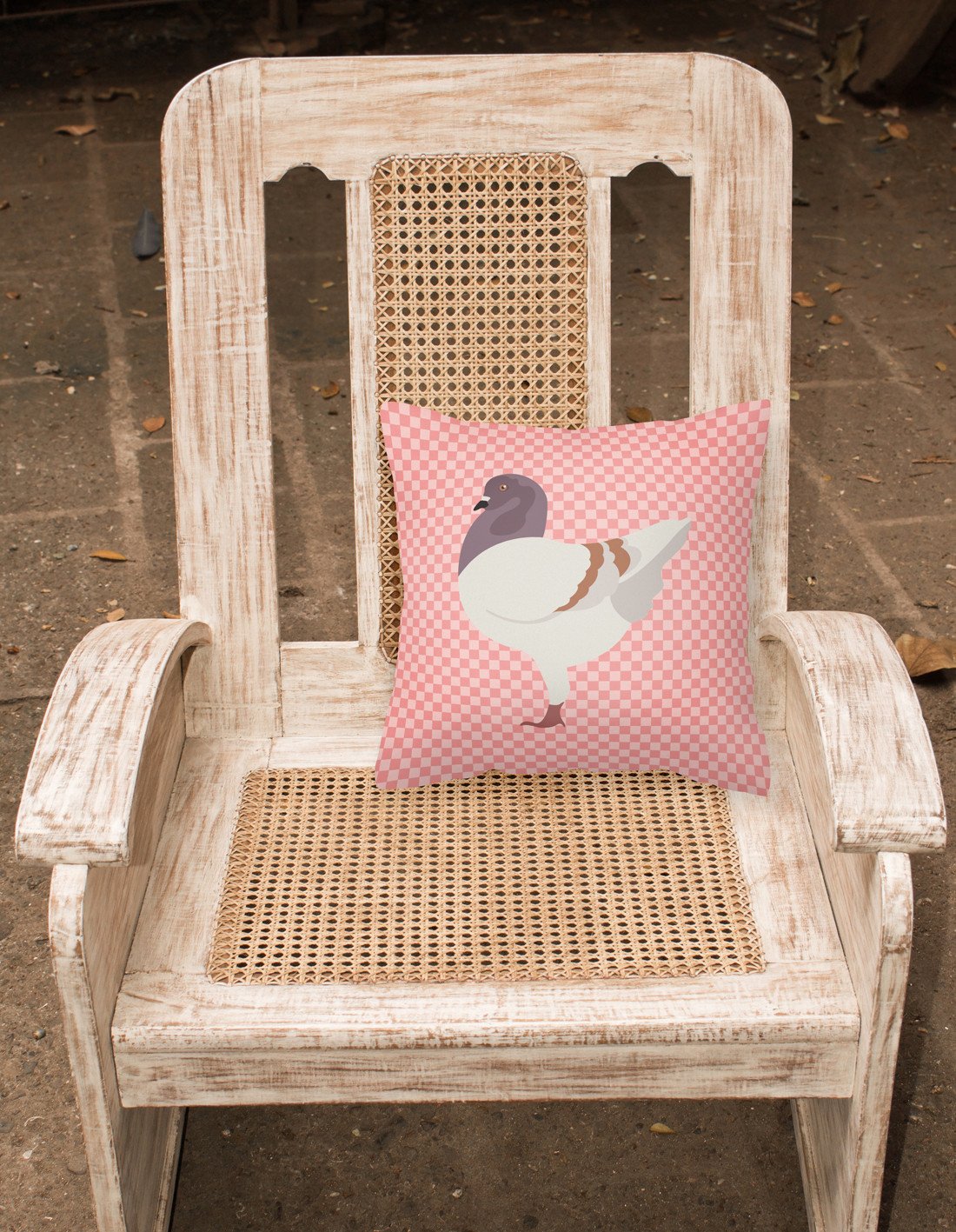 German Modena Pigeon Pink Check Fabric Decorative Pillow BB7949PW1818 by Caroline's Treasures