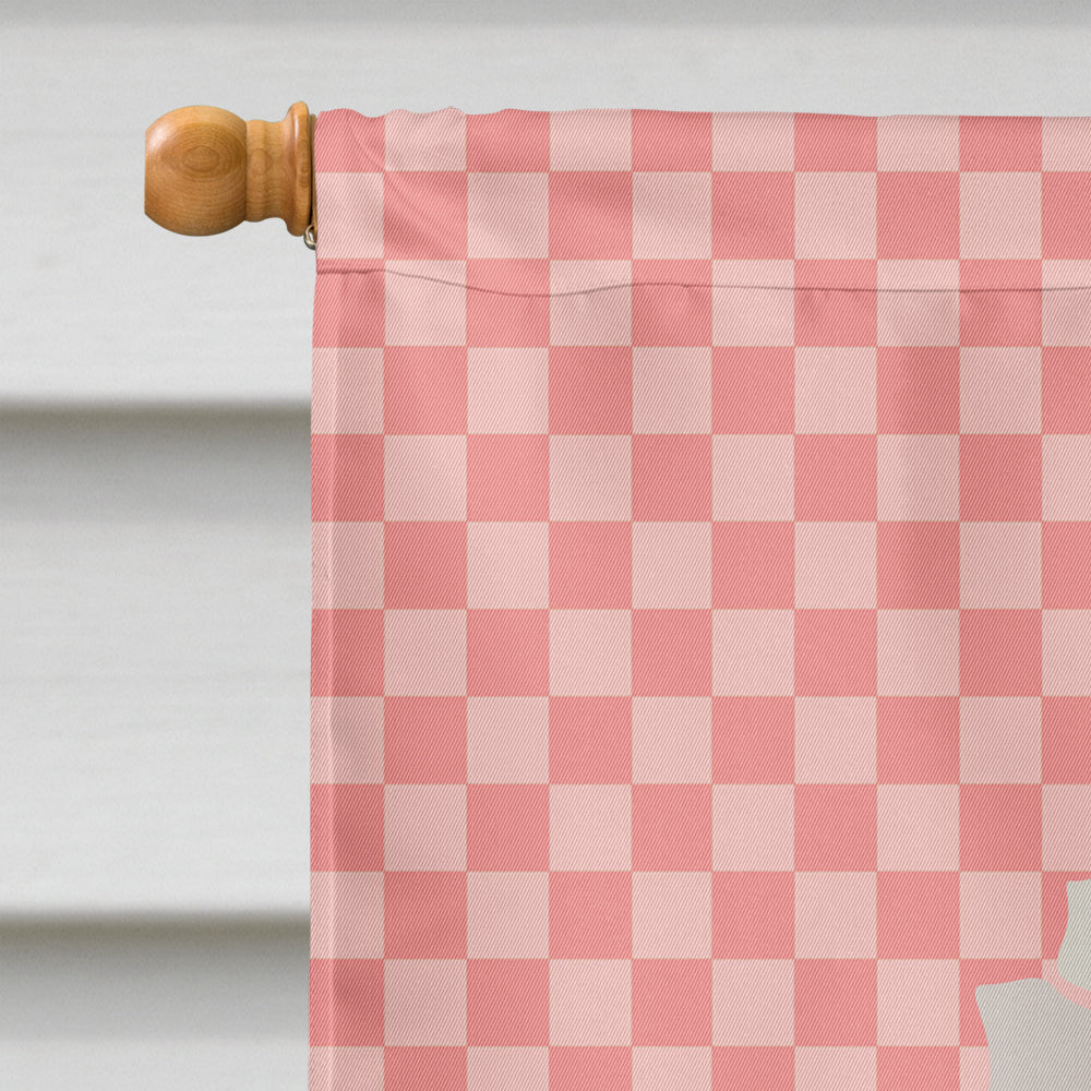 Silver Fantail Pigeon Pink Check Flag Canvas House Size BB7950CHF  the-store.com.