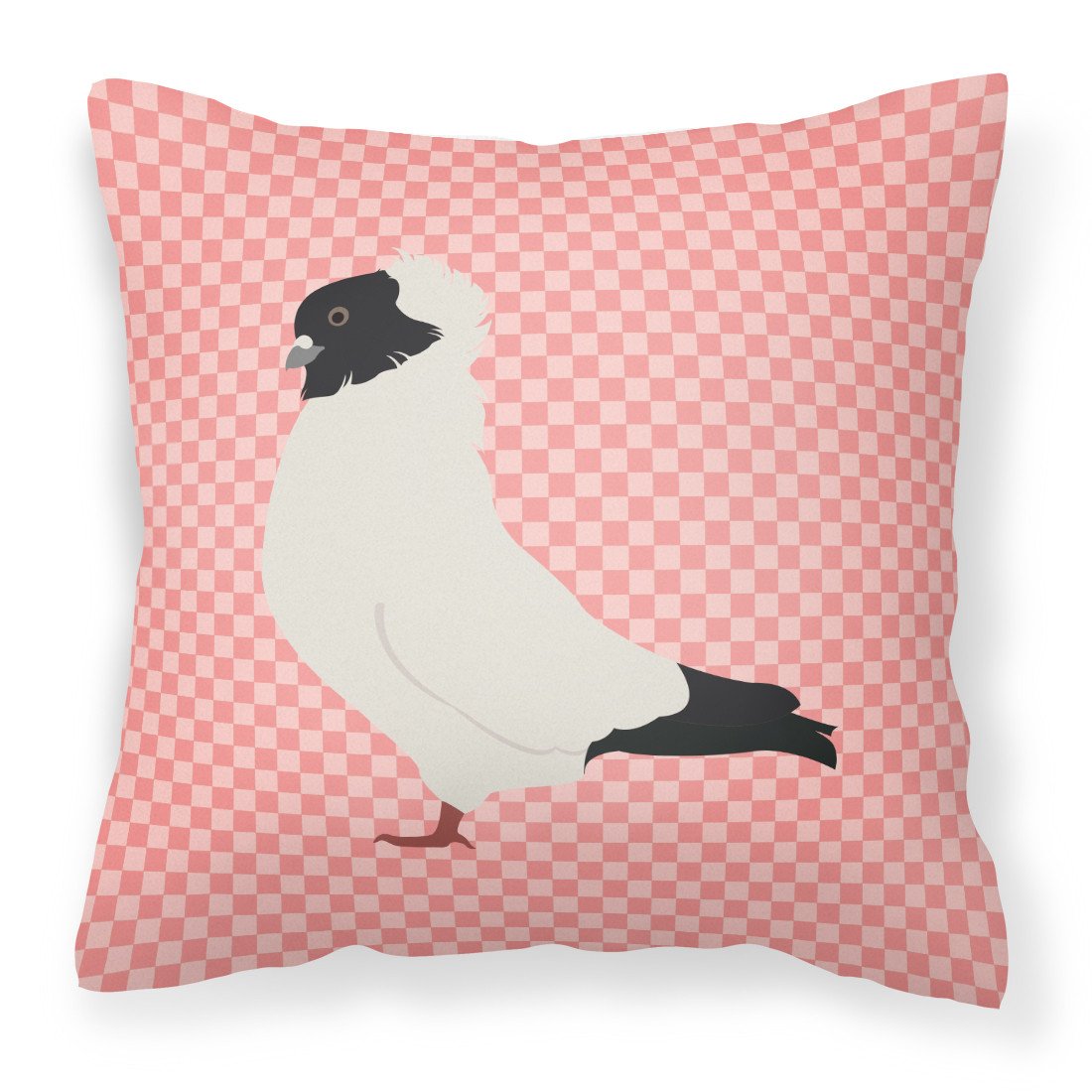 Nun Pigeon Pink Check Fabric Decorative Pillow BB7952PW1818 by Caroline's Treasures
