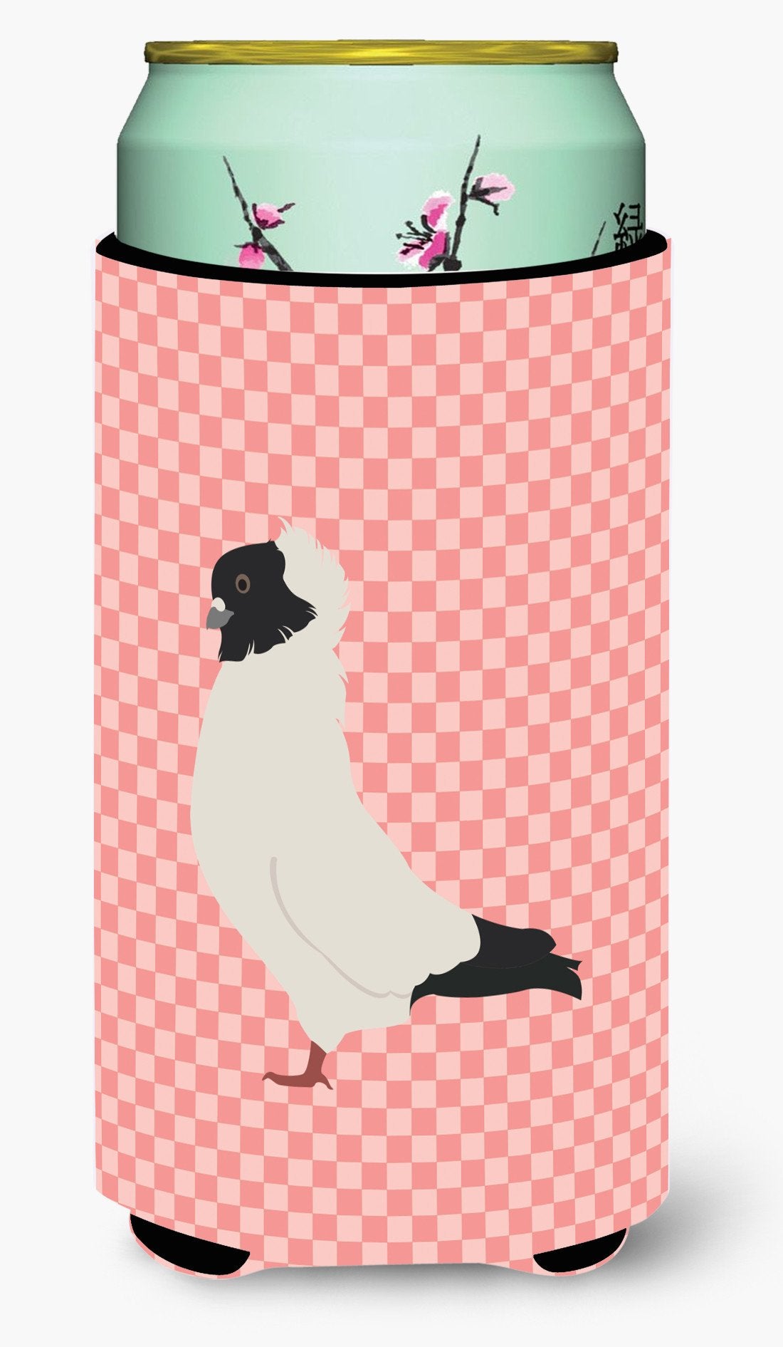 Nun Pigeon Pink Check Tall Boy Beverage Insulator Hugger BB7952TBC by Caroline&#39;s Treasures