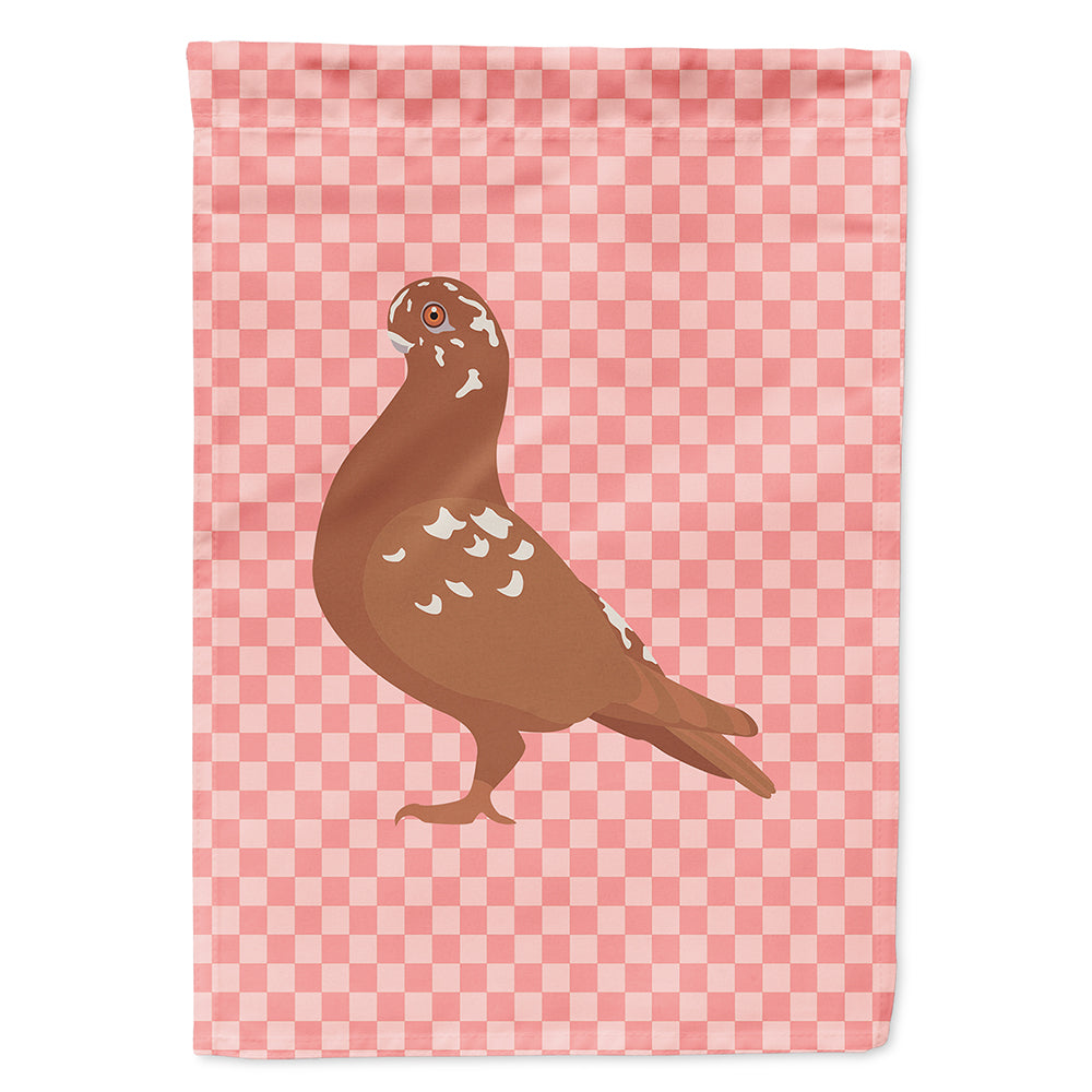 African Owl Pigeon Pink Check Flag Canvas House Size BB7953CHF