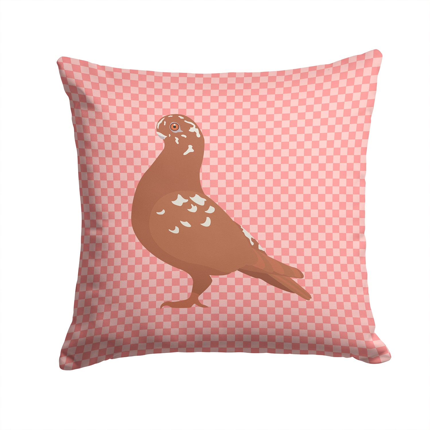 African Owl Pigeon Pink Check Fabric Decorative Pillow BB7953PW1414 - the-store.com