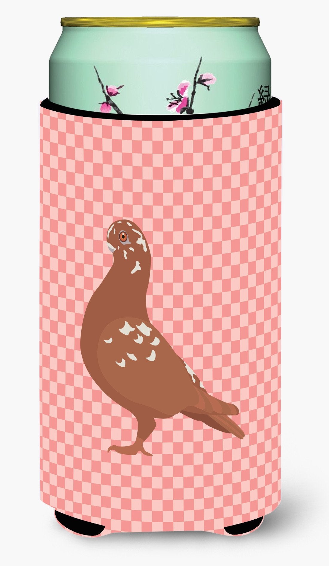 African Owl Pigeon Pink Check Tall Boy Beverage Insulator Hugger BB7953TBC by Caroline&#39;s Treasures